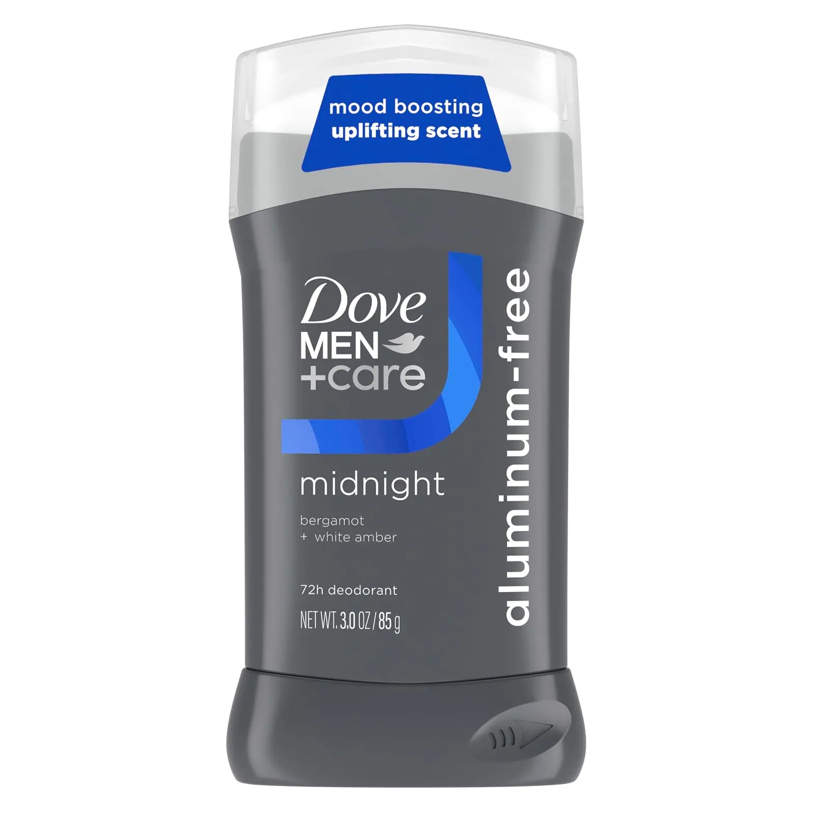 DOVE MEN + CARE Aluminum‑Free Deodorant Stick for Men, Bergamot & White Amber Mood Boosting Scent, 72h Odor Protection, 3 oz