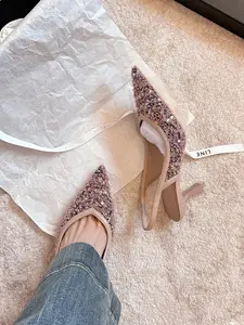 Fashionable Sequin Decorated Pointed Toe High Heels, Elegant Stiletto Heels for Party, Banquet, Trendy All-match & Exquisite Heels for Women, Footwear, High Heel Pumps