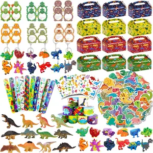 132Pcs Dinosaur Party Favor Gifts, Dinosaur Birthday Party Decorations, Birthday Party Kit, Dinosaur Supplies for Kids Toys School Classroom Student Prizes, Treasure Box Pinata Goodie Bag Stuffers, Boy Girl Birthday Treats, Goodies Set