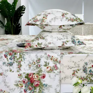Floral Vintage King Sheets - Percale Cotton. FADFAY King Floral Sheets.