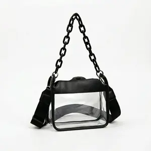 2-in-1 Stadium Approved Clear Bag for Women & Men, Versatile Transparent Crossbody Purse & Shoulder Bag, Perfect for Sports, Concerts Festivals & Summer Beach