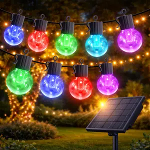 Avatar Controls Solar Powered Outdoor String Lights 25 LED Warm White/Muiltcolor 50FT Solar String Lights Outdoor Waterproof Modern String Lights with 8 Modes Decorative Garden Lighting Home