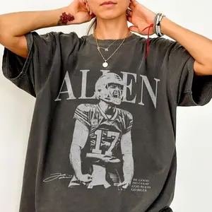 [Sale Up To 50%] Josh Allen Vintage Comfort Color Shirt, Josh Allen Retro Rap Tee, Game Day Shirt, Football Shirt