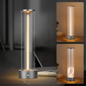 Minimalist Desk Lamp Cordless Table Lamp LED Rechargeable Modern Nightstand Lights Dimmable with 3 Levels for Gaming, Home Office, Bedroom, Living Room, Kitchen, Bar