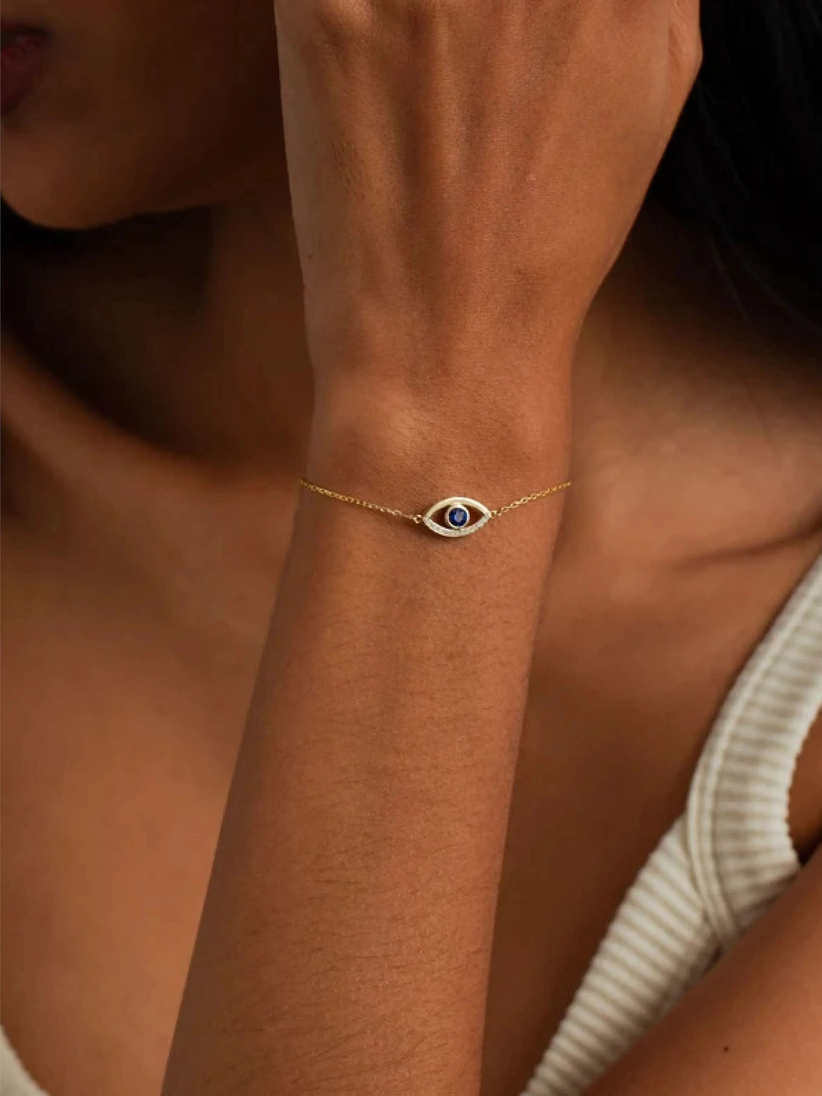 Evil Eye Amulet Charm Fashionable Bracelet, Exquisite Trendy Bracelet, Fashion Jewelry Accessories for Women To Enhance Style, Fashion Bracelets, Perfect Gift for Any Occasion Zircon Bracelet Copper Bracelet