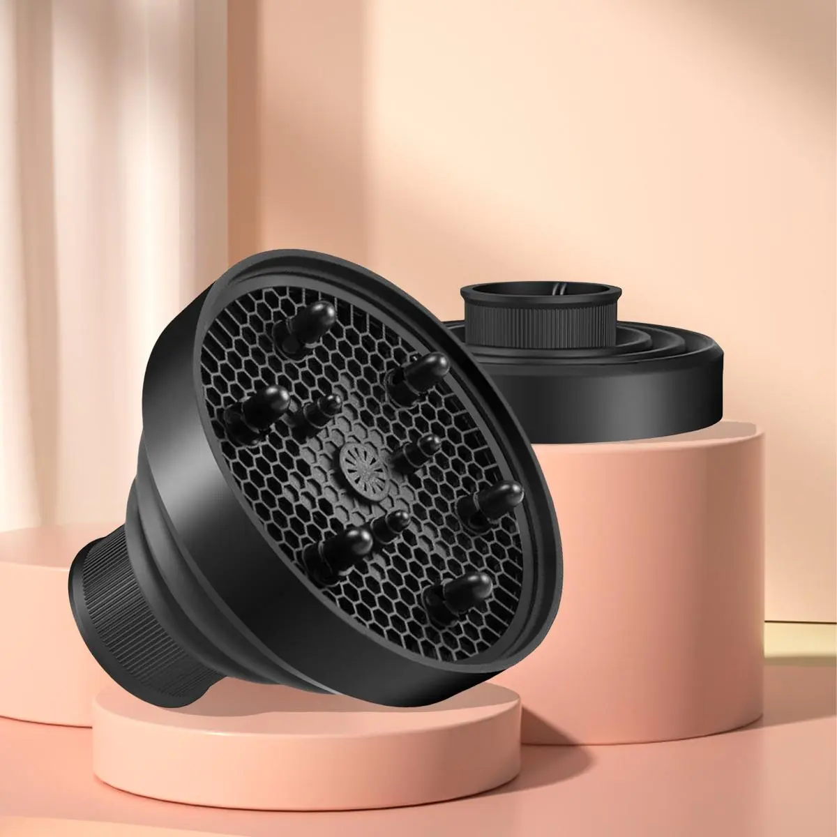 Hair Dryer Diffuser, Blow Dryer Diffuser, 1 Count Foldable Hair Dryer Diffuser Attachment for Fast Drying & Hair Protection, Heatless Styling Tool for Home & Salon