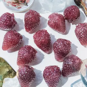 Reiki Crystal Red Strawberry Quartz 1.6-2'' Natural Crystal Resin Infused for Improved Relationships and Love Fortunes Special Deal