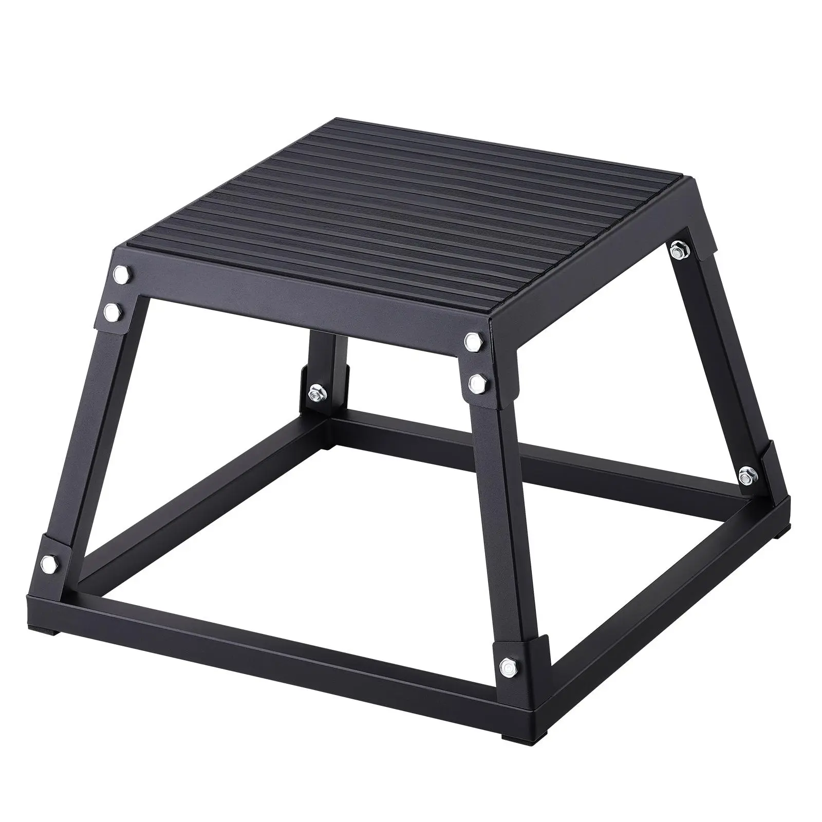 【Summerfinds】VEVOR Plyometric Jump Box, 12 Inch Plyo Box, Steel Plyometric Platform and Jumping Agility Box, Anti-Slip Fitness Exercise Step Up Box for Home Gym Training, Conditioning Strength Training, Black
