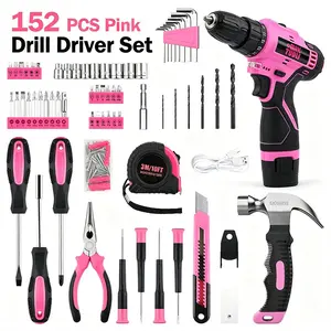 12V Cordless Electric Drill Kit, Rechargeable Lithium Ion Power Drill, Multi-Function Home Electric Screwdriver Tool Set, Ideal for DIY Repair
