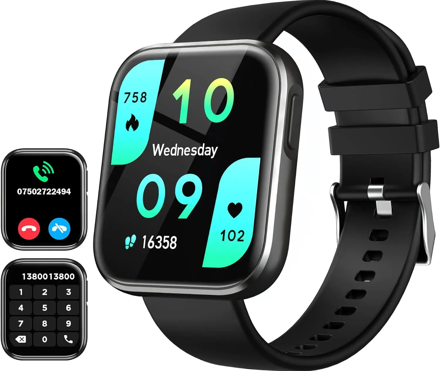 ANCwear Smart Watch Answer/Make Calls, 1.96" HD Full Touch Screen, Heart Rate Sleep Monitor, 120+ Sports Modes, IP67 Waterproof ,Step Counter , for Android iOS Heart Rate Tracker Distance Tracker Calorie Tracker Alloy Silicone Wearable Devices Smartphone