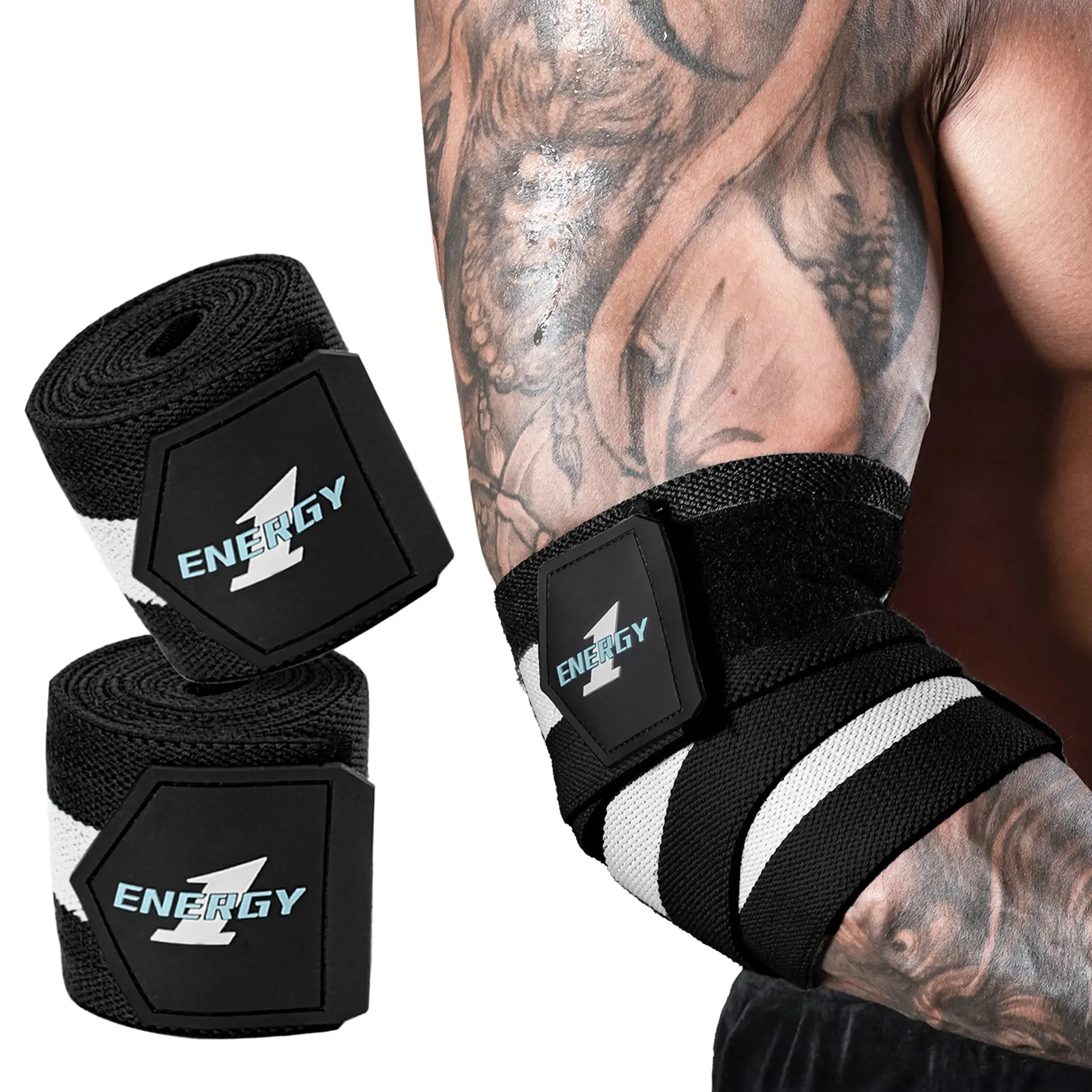 Manueklear Men's Weightlifting Elbow Pads, Wraparound Design, Elbow Wraps For Weightlifting, Enhanced Elbow Support, Strength Training Elbow Guards, 1 Pair, Gym Workout Gear, Arm Pads, Fitness Accessories