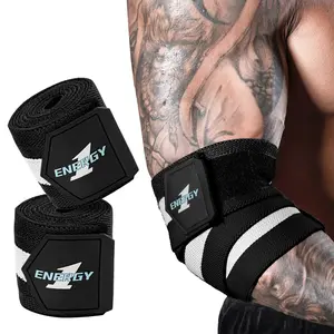 Manueklear Men's Weightlifting Elbow Pads, Wraparound Design, Enhanced Elbow Support, Strength Training Elbow Guards, 1 Pair, Gym Workout Gear, Arm Pads