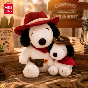 MINISO Snoopy Western Cowboy Series Sitting Posture Plush Doll, Cute IP Merch Stuffed Toy Kawaii Desktop Ornament for Home Office Decor,Perfect Gift  #Summervibes