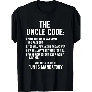 clothing merch Funny Uncle Gifts From Niece Nephew - The Uncle Code Cool T-Shirt for Men & Women - Retro Humorous Apparel, Pure Cotton Comfortable Round Neck Tee Suitable for Uncle Gifts, Outfits