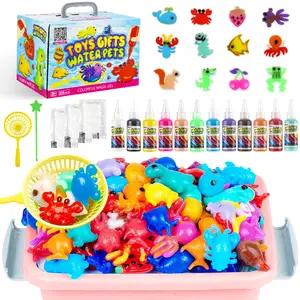 Magic Water Elf Toy Kit–Squishies for Kids, 8-piece set (gels + molds) or 12-piece set, Magic Gel Water Pets Sensory Toy, Fun DIY Craft Kit, Party Favors, Birthday Gifts for Kids Ages 4+