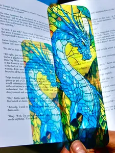 Blue Eragon Bookmark - Handcrafted Inheritance Cycle Inspired Bookmark, Fantasy Dragon Design