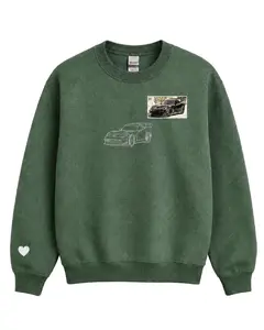 Custom Embroidered Car Hoodie for Men: Car Portrait Pullover, Truck Photo Sweatshirt Tshirt, Boyfriend or Husband Gift Father Day, Birthday