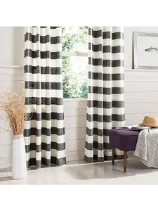 Safavieh Rafina Window Panel - Gray/White Stripe - 52" x 96"