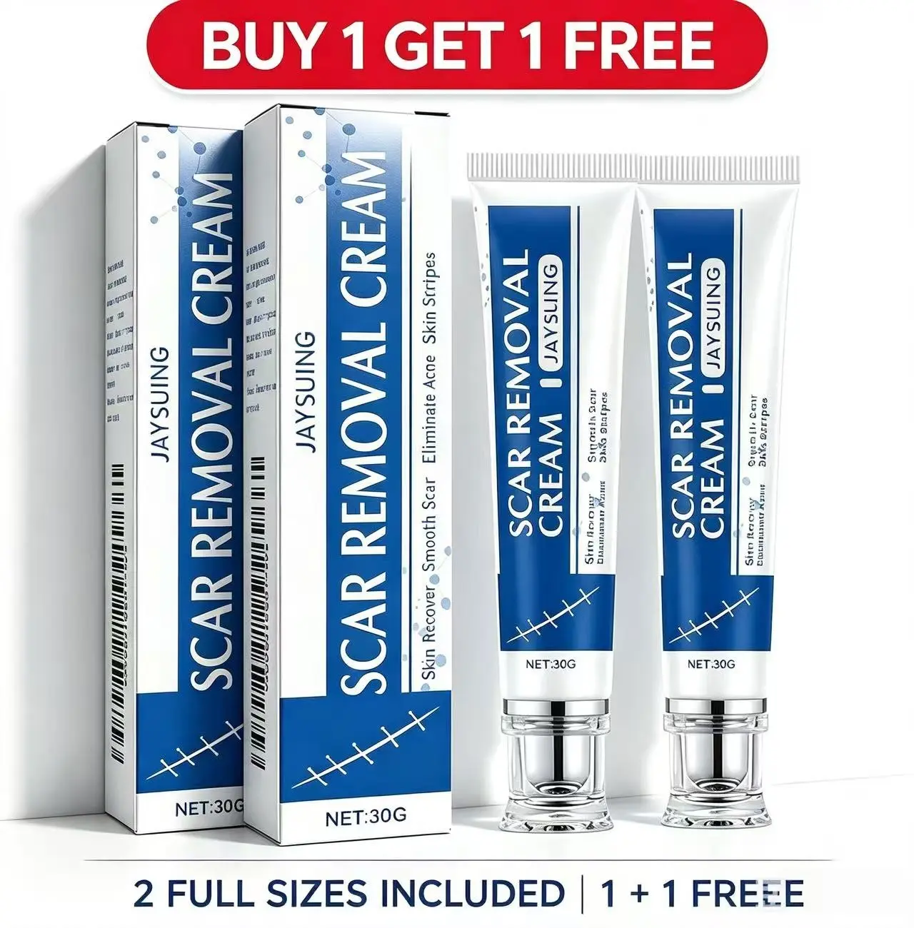 【Buy 1 Get 1 Free】30g Advanced Silicone Smoothing Gel - Invisible Repair for Fine Lines, Wrinkles, Acne Marks - Fast-Absorbing Non-Greasy Formula for Scar Reduction - Suitable for New & Old Skin Concerns, Fast Absorption
