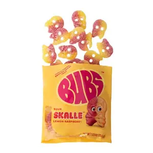 BUBS Sour Skalle Lemon Raspberry Skull-Shaped Foam Candies - Bold, Bright, Perfectly Sour Swedish Snack Sweets, Candy