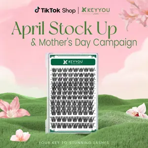 KEYYOU DIY Lash Clusters 8-14MIX Volume Lash Extension Waterproof Long-Lasting Eyelashes Extensions D Curl Easy to Use for BeginnersTiktok April Stock Up & Mother's Day Campaign #Summervibes