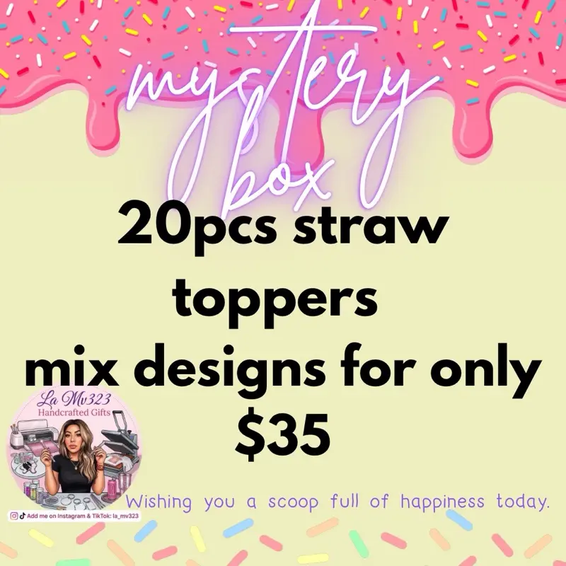 La Mu323 Straw Topper Mystery Box - 20 Fun Toppers with Disney Icons, Cute Characters, and Pop Culture Favorites for Tumbler Fun