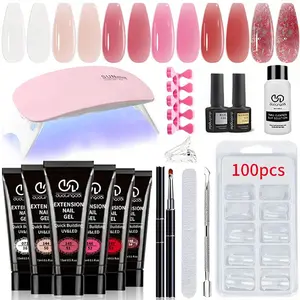 Professional Poly Gel Nail Kit, Polygel Nails, 1 Set 6 Color Poly Gel Nail Extension Kit with Tools, Professional Nail Art Kit for Women & Girls, Beginner Manicure Kit, Poly Gel Nail Kit Complete