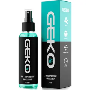 Geko 2 in 1 Grip Restore and Cleaner - #1 Sport Cleaner for Golf, Football, Baseball, Basketball, Soccer, Tennis, Pickleball, Volleyball - Removes Dirt and Oil - Made in USA