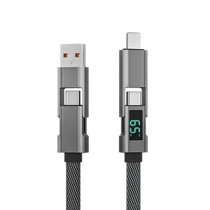 65W 4-in-1 Fast Charging Cable with Smart Digital Display - Mobile Charger for iPhone, Smartphone, Cellphone, Laptop & Power Bank, 480Mbps Data Transfer, Military-Grade Durability summerwins Electronic Android