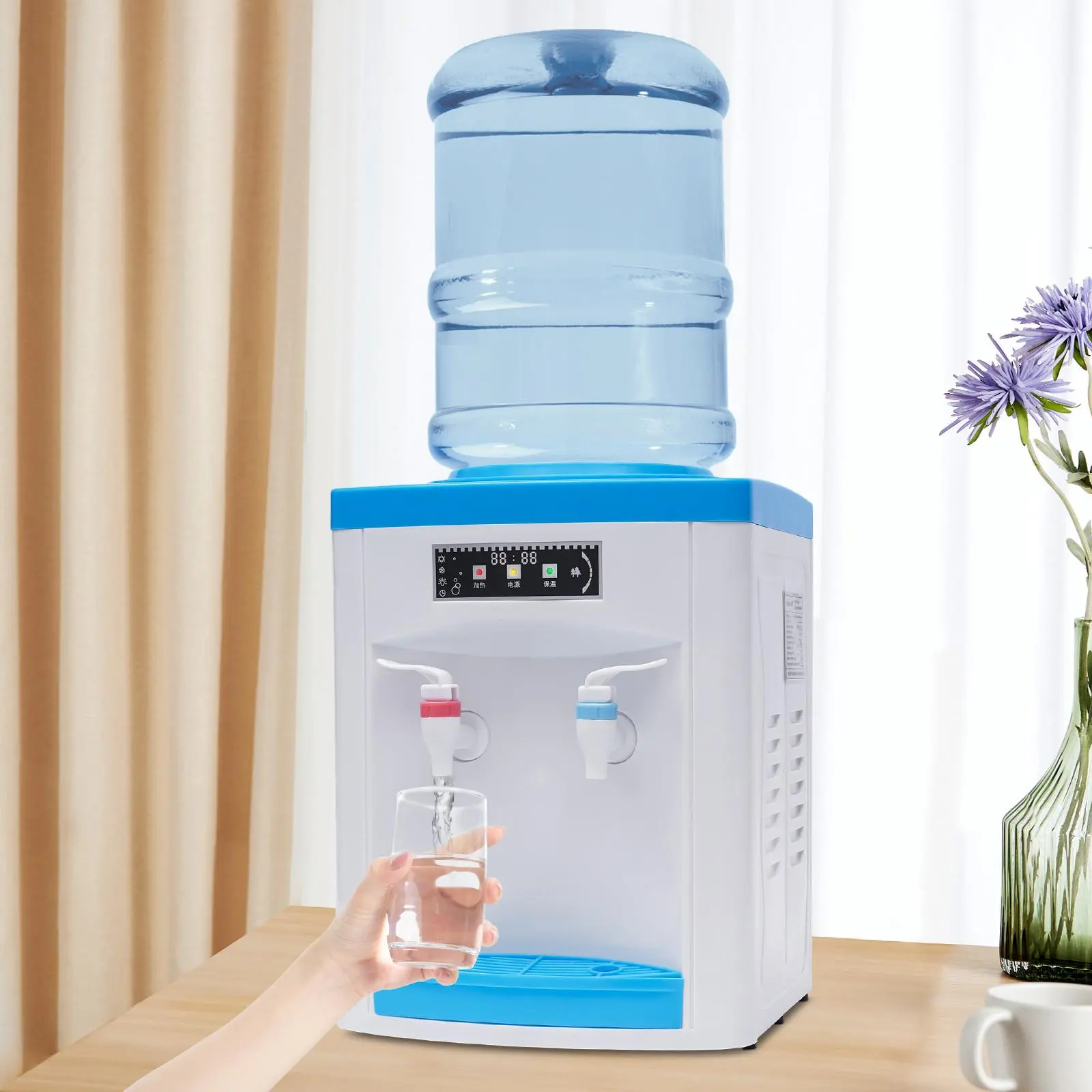Top Loading Water Dispenser Electric Hot and Cold Water Dispenser, Water Cooler Dispenser for 1 to 5 Gallon Bottles, Countertop Water Dispenser for Home Office Use