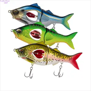 New Multi-Jointed Sinking Fishing Lures Whopper Plopper Style Bait Realistic Jointed Swimbaits Sharp Hooks for Freshwater Saltwater Bass Pike Outdoor Fishing Tackle Accessories