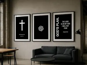 Set of 3  Hypebeast Decor, Cross Wall Art Decorations, ,Christian Wall Printables ,No Frame
