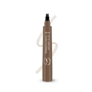 4-Tip Liquid Brow Pen Dark Brown Waterproof Microblading Makeup for Women Natural Brows 3D Contouring Cosmetic Gift Perfect Shades