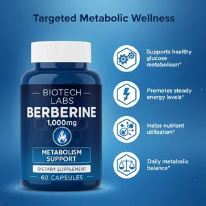 Berberine HCI 1000mg | Special Formula With Melon Fruit | Non-GMO | | 60 Capsules Metabolic Wellness Cardiovascular Wellness