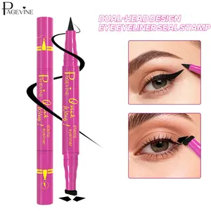 Dual-Ended Stamp Eyeliner - 2-In-1 Winged Stamp Liquid Eyeliner with Conical Precision Tip & Triangle Stamp Design, Waterproof Sweat-Proof Smudge-Proof Transfer-Proof Long-Lasting Fast-Drying Smooth Ink Fade-Resistant for Beginners Daily & Party Makeup