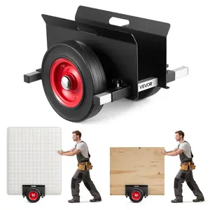 VEVOR Industrial Heavy-Duty Panel Dolly, 1000 lbs Load Capacity, Drywall Mover with 10-in Shock-Absorption Furniture Moving Wheels for Different Terrain, Adjustable Clamp Cart with Handle for Steel Panels & Doors, Black