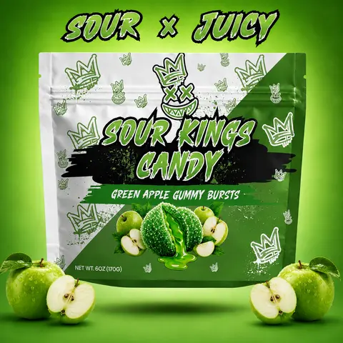 Green Apple Sour Bursts - Viral Sour Candy Snack