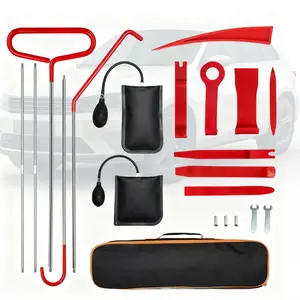 21-Piece Car Door Interior Repair Tool Set, Automotive Vehicle Tool, Automotive Repair Kit, Includes Air Pump, Window and Door Opening Clips, Long Handle Tools, Storage Bag