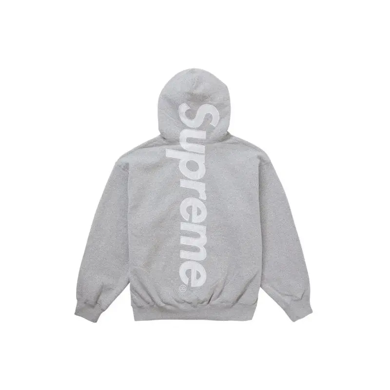 Supreme Men's Satin Applique Hooded Sweatshirt FW24 Heather Grey, from StockX