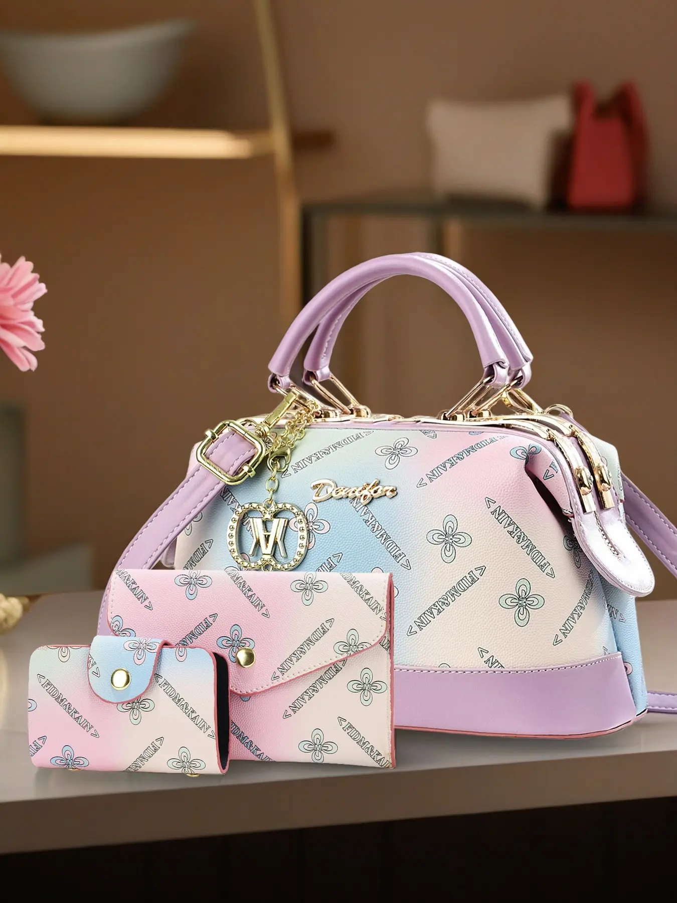 Handbag, women's bag, Pu leather handbag, crossbody bag, shoulder bag, Handbag shoulder purse, Boston bag, pillow bag, party bag, birthday gift for girlfriend, three-piece bag set, Mother's Day gift for mom