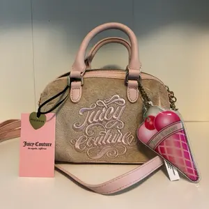 Beige Juicy Couture mini Sugar Rush Crossbody Bag for Women, Stylish Compact Shoulder Bag for Daily Use