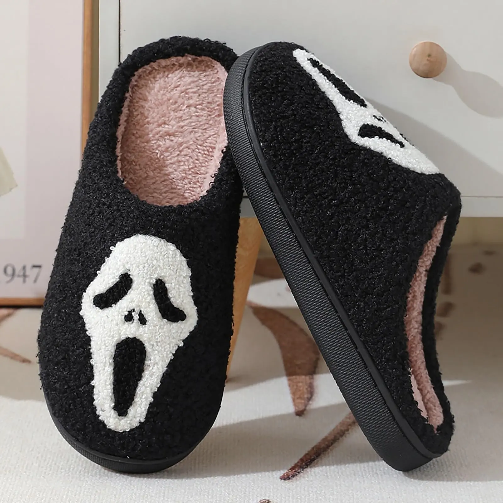 Halloween Ghost Plush Slippers for Women & Men | Soft Cozy Indoor & Outdoor House Shoes Halloween Ghost Plush Slippers for Women & Men | Soft Cozy Indoor & Outdoor House Shoes