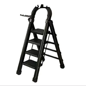 Heavy-Duty Folding Step Ladder 4-Step – 500lbs Capacity, Non-Slip Wide Steps, Portable & Lightweight, Durable Plastic Ladder for Home, Kitchen & Industrial Use