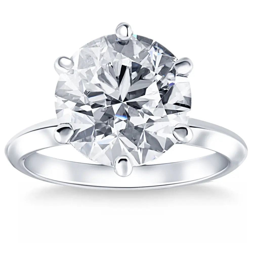 Certified 6 Ct Solitaire Diamond Engagement Ring Platinum Lab Grown