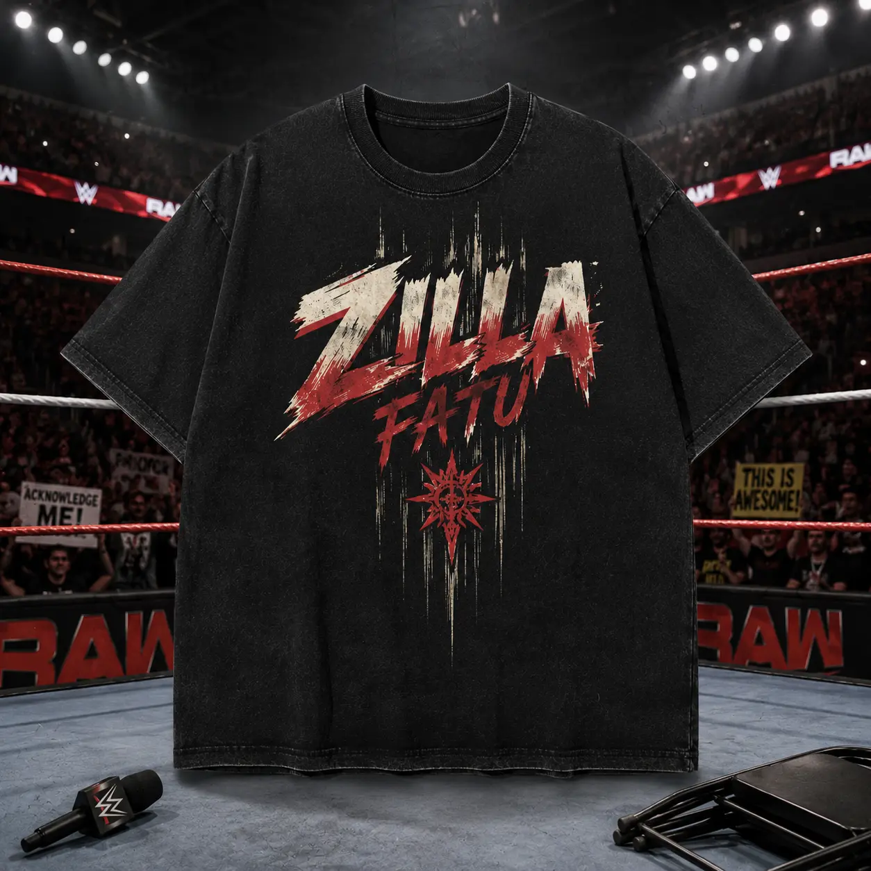 Zilla Fatu Wrestling Shirt, Pro Wrestling Graphic Tee, Vintage Distressed Black T-Shirt, Wrestling Fan Apparel, Retro Unisex Short Sleeve Tee, Gift for Fans
