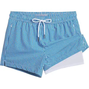 Mens Swim Trunks with Compression Liner Short Stretch Mens Bathing Suit Quick Dry Swimming Trunks Swimsuit