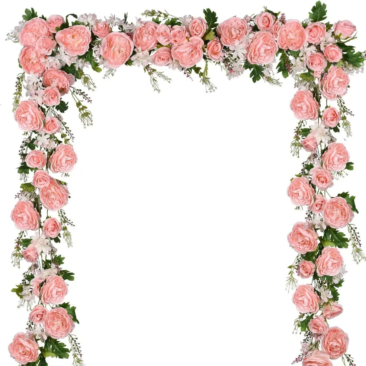 Reusable Multicolor Large Roses Artificial Flower Garland Arch - Outdoor Indoor Decorative Floral Decor, Party Decorations, All Seasons Home Decor Accessory for Wedding Ceremony Backdrop
