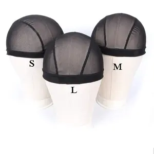 Mesh Dome Caps For Wigs 6 count Stretch Breathable Mesh Dome Wig Cap Spandex Black Wig Caps For Making Wigs (6 Pcs, Black, M)
