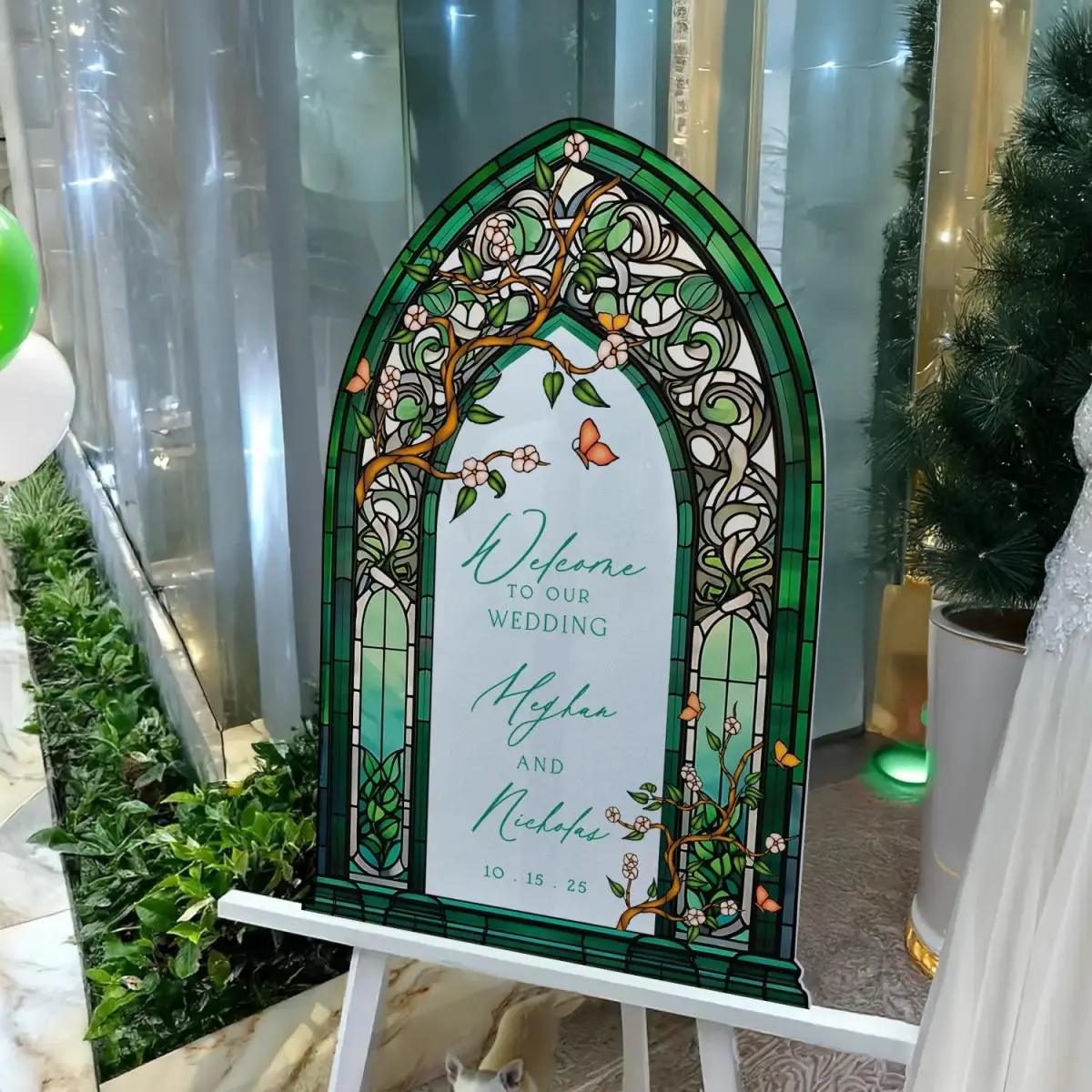 Stained Glass Wedding Welcome Sign