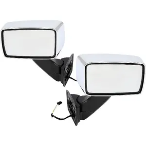HECASA Power Mirror Compatible with 2006-2010 Hummer H3 / H3T Replacement for 20836085 20836086 Power Side Mirror Towing Mirror Silver+Black (Driver & Passenger Side)